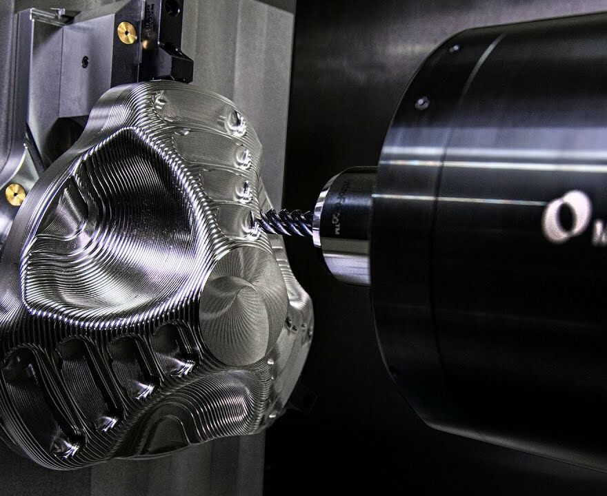 CNC turning operation for a titanium shaft