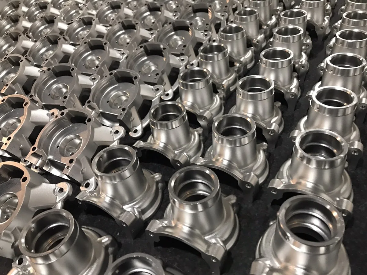 Batch of finished CNC turned prototype components